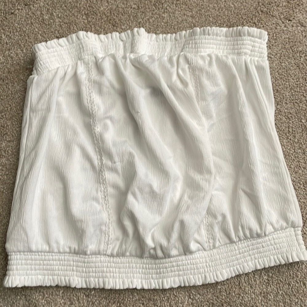 White tube top blouse